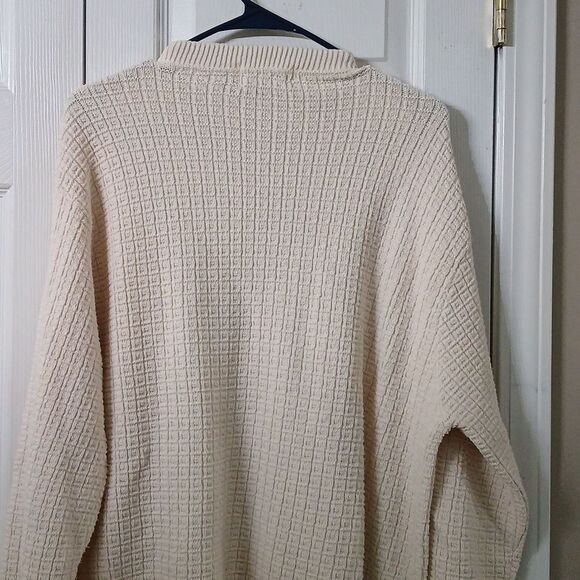 Bill Blass cream color sweater business casual casual Sz XL EUC - Picture 7 of 7